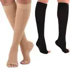 Compression Socks Knee High Support Stockings Open Toe 18-21mmHg Soft Unisex