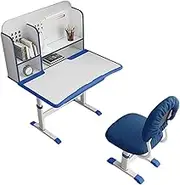 Kids Desk and Chair Set, Adjustable Height Study Table Set,Student Study, Reading and Drawing Workstation, School Home Learning Tools for Boys and Girls (Color : Blue)