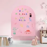 Large 44x35 Inches Magnetic Wall Decal for Kids – Upgraded Strong Adhesive, Thickened Iron Layer, Self-Adhesive Magnetic Chalkboard for Wall, Wallpaper for Home Decor & Kids Playroom, Pink