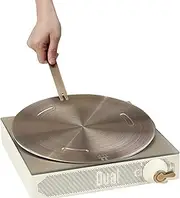 Welhammsae Heat Diffuser Plate, Induction Plate, Stainless Steel Heat Induction Plate, Heat Diffuser Cooking Induction Adapter Plate with Removable Handle for Gas Stove&Electric Stove, 16cm