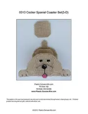3-D Cocker Spaniel Dog- Coaster Set-Plastic Canvas Pattern or Kit