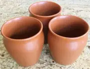 Glazed Ceramic Kulhad Chai Cups Set of 3 Traditional Chai 160ml