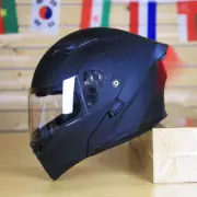 Black Modular Snowmobile LED LIGHT Helmet Full Face Double Shield Dual Adult DOT