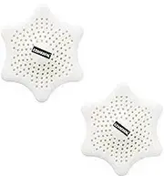 EZONEDEAL 2 Packs Shower Drain Hair Catcher, Silicone Starfish Shower Drain Cover, Bathtub Drain Hair Catcher Sink Filter Sewer Filter Bathroom Floor Water - Kitchen Sink Strainer (2 X White)