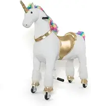 Unicorn Ride On Animal Toy for Kids, Rainbow - Large