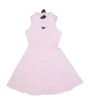 Ava & Yelly Mock Neck Keyhole Ribbed Dress Light Blush Pink Youth Girls 12