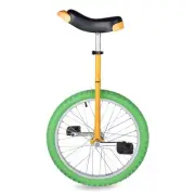 Yescom 20 In Wheel Outdoor Unicycle Fitness Balance Training, Yellow & Green