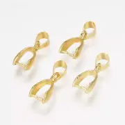 10 pcs Golden Ice Pick Brass Pinch Bails Jewelry Findings Jewelry Making 7x20mm