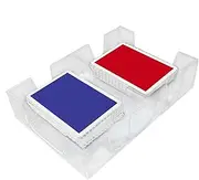 Rotating Card Holder - Clear Card Tray Organizer, Rotating Card Holder | Rotating Card Display, Double Deck Card Tray, Rotating Card Organizer