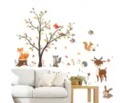 Woodland Animal Tree Wall Stickers for Kids' Room or Nursery