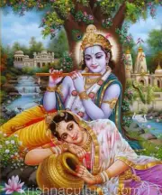 KrishnaCulture Radha Krishna Rasa CV16SC Canvas Art 15x18"