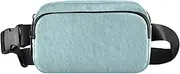 [Amooorous] Light Blue Linen Texture Stylish Fanny Waist Pack for Women Men Small Crossbody Sport Bag with Adjustable Strap for Travel Shopping Running, Light blue linen texture, 1 size