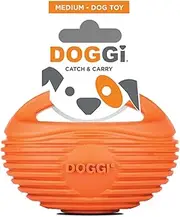 Rugby Ball Tough Dog Toy, Medium - TPR Material for Tough Chewers, Interactive Toy for Fetch Games, Aids Dental Health, Strengthens Teeth, 100% Recyclable