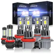 For Nissan Rogue 2008-2013 6000K LED Headlight Hi/Lo Beam + Fog Light Bulbs Kit