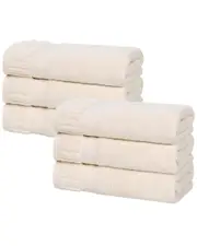 Superior Set of 6 Venice Zero Twist Cotton Medium Weight Absorbent Hand Towels