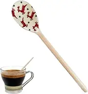 Christmas Decorative Wooden Spoons | Wooden Spoons for Cooking & Serving - Spoon Kitchen Spoon Decoration, Hot Chocolate Wooden Tasting Spoons for House Kitchen Supplies Pochy
