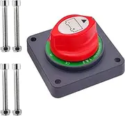 Ampper Panel Mounted 1-2-Both-Off Battery Disconnect Switch, 12-48 V Battery Master Cut Shut Off Isolator Switch for Car, RV, Boat and More (1-2-Both-Off)