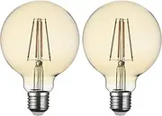 SD LUX LED Light Bulb Base E27 Globe G95, 8 W 850 Lumen Filament Bulbs, Replaces 75 W Filament Bulb, 2700 K Warm White Bulbs, Screw Edison Lamp, Not Dimmable, Pack of 2 (Amber)