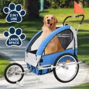 2 in 1 Pet Bike Trailer Pet Bicycle Dog Cat Stroller Pet Jogger Water Resistant