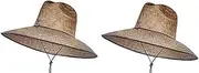 [AS YOU WISH] Men's Crushed Safari Straw Sun Hat,Life Guard Hat,Gardening,Out Door