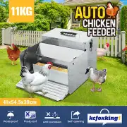 Automatic Chicken Feeder Auto Treadle Poultry Chook Hen Duck Coop Food Dispenser