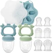 Baby Fruit Food Feeder & Mini Freezer Nibble Tray Combo, Additional Silicone Sac
