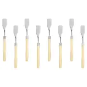 8pcs Painting Palette Knife 6.5" Flat Head Stainless Steel Blade, Beige