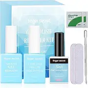 Gel Nail Polish Remover Kit,Nail Polish GEL REMOVER & LATEX TAPE PEEL OFF NAIL CUTICLE & 3in1 Nail Strengthener