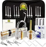 KAPASKI 34 Pcs Lock Picking Kit with Transparent Practice Lock Tool - Profession