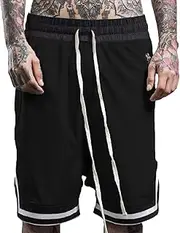 [Plilima] Mens Basketball Breathable Shorts-Lightweight Gym Boxing Shorts Mesh Quick Dry with Zip Pockets