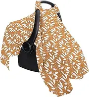 Baby Car Seat Cover - Foldable Stroller Sun Shade Canopy | Breathable Baby Seat Windshield Canopy | Child Carrier Cover | Cotton Car Seat Cover For Girl Boy, Dinossaur And Flower Design Fits Strollers