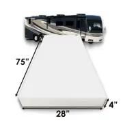 FoamRush 4-Inch Bunk (28" x 75") RV Mattress Travel Camper