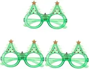 SHERCHPRY 3pcs Ornaments Decor LED Christmas Party Sunglasses Christmas Glasses Xmas Glasses Christmas Stuff Xmas Tree Eyeglasses Light Flashing Christmas Tree Glasses Carnival Glasses Green
