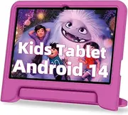 JIKOCXN Children's Tablet, 10 Inch Android 14 Tablets, Octa Core Tablet for Children, 10 GB RAM + 64 GB ROM, 1280 x 800 LCD Touchscreens, 6000 mAh, WiFi 5, BT5.0, Dual Camera, GPS (Pink)