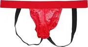 [JEShifangjiusu] Men's Lace Sissy Thong Panties Sheer Briefs T-Back G-String Underwear Sexy Low Rise Mesh Bikini Underpants