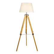 Modern Floor Lamp Wood Tripod Home Bedroom Reading Light 145cm