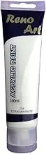 Acrylic paint 100ml tube,quality bright color for Studio Artist Student Painting (Titanium White)