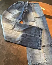 NWT JORDAN CRAIG Y2K DENIM PATCHWORK JEANS MENS SZ 32 X 32 SEE NOTES