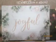 Christmas Vinyl Placemats Set Of 6 "Joyful" Evergreens 13" X 18"