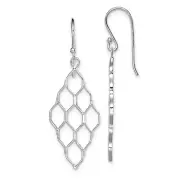 Sterling Silver Polished Honeycomb Dangle Earrings