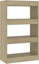 Bookcase & Room Divider - Sonoma Oak Engineered Wood Standing Shelf (60x30x103 cm) | Space-Saving Solution for Small Rooms & Offices | Stylish & Durable Storage