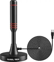TV Aerial – Portable Digital TV Aerial Indoor/Outdoor with Magnetic Base – HD TV Antenna Signal Booster for Digital Freeview – TV Ariel Suitable for All Televisions, Caravan, Camping, Motorhome