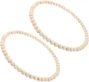 HAKIDZEL Pcs Wooden Bead Garland Set Rustic Hanging Decor Round Wreath Beaded for Decor