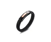 Men'S Titanium Steel Leather Bracelets Trends Jewelry - Rose Gold
