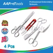 Professional Embroidery Duckbill Applique Scissors With Thread Cutter Red-Steel