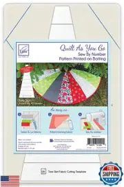 June Tailor Quilt As You Go Tree Skirt Printed batting, White, Large