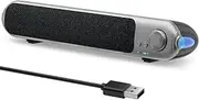 SENZER PC Speaker USB, Bluetooth PC Soundbar, Portable, Adjustable RGB, PC Boxes Gaming for Desktop Monitor, PC, Laptop, Mac, Phone, Tablets, Grey