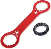 Mtxorvix Bicycle Double-Ended Bottom Bracket BB Spanner, Bottom Bracket Wrench, Red Multifunctional BB Axis Wrench 16 24 Notch DUB/TL-FC32 Mountain Bike Repair Tool with TL-FC25 TL-FC24 Adapter Tool
