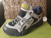 GUCCI Flashtrek SEGA Reflective Silver Yellow Blue Men Sz 6 UK 8.5 - 9 US $1,500