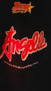 Team Angelle 3-time Pro Stock Motorcycle Champion Black T-shirt large New